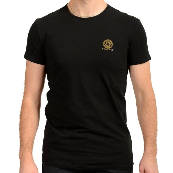 Versace Men's Black Gold Medusa Print BI-Pack T-Shirt Versace sz 4 US S IT 48